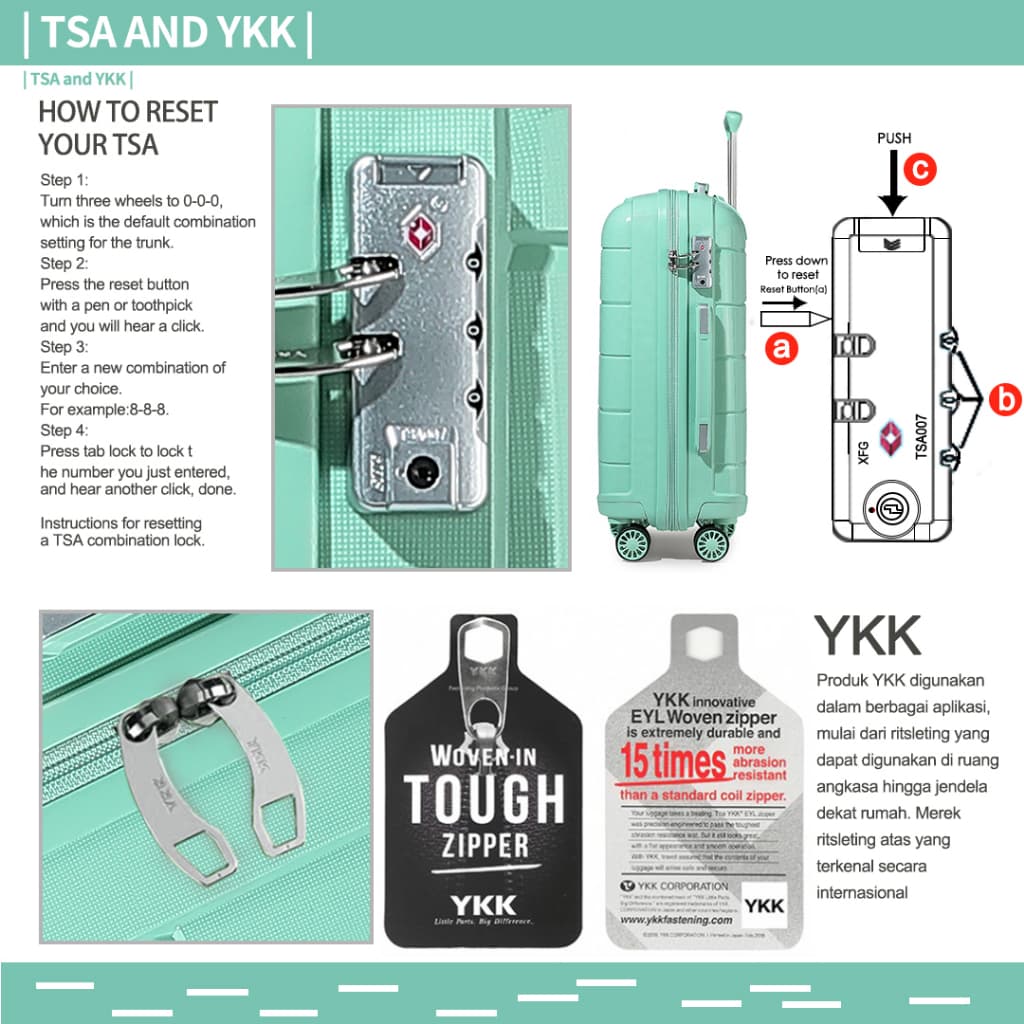Siam Choice รุ่น 2092 กระเป๋าเดินทาง PP 8 ล้อ ระบบซิป YKK พร้อม TSA Lock น้ำหนักเบา ทนทาน กันกระแทก และกันน้ำได้ดี https://lnwchill.com