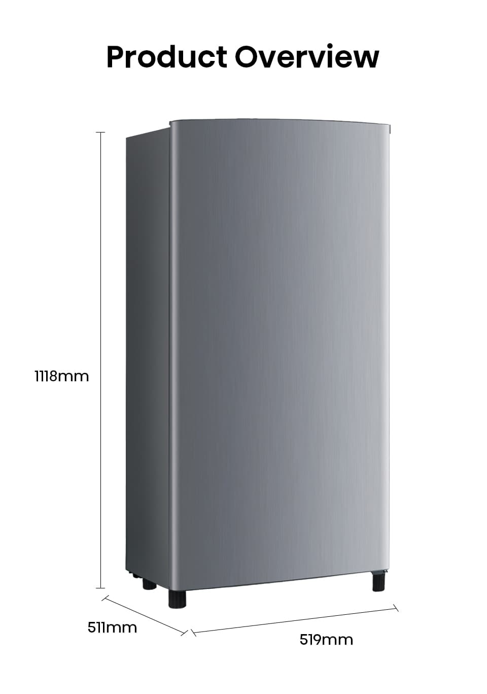 Hisense ER152S ตู้เย็น 1 ประตู 5.5 คิว 155 ลิตร ดีไซน์ Silver เย็นจัดประหยัดไฟ จุของสะใจ พื้นที่จัดเก็บกว้างขวาง ตอบโจทย์หอพักและคอนโด https://lnwchill.com