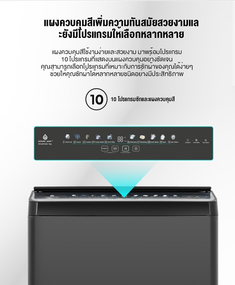 Hisense รุ่น WTJH1313UB เครื่องซักผ้าฝาบน 13 กก. สี Black ระบบ Bubble Clean และ Turbo พลังซักสะอาดลึกถนอมผ้า ประสิทธิภาพสูงเพื่อครอบครัวใหญ่ https://lnwchill.com