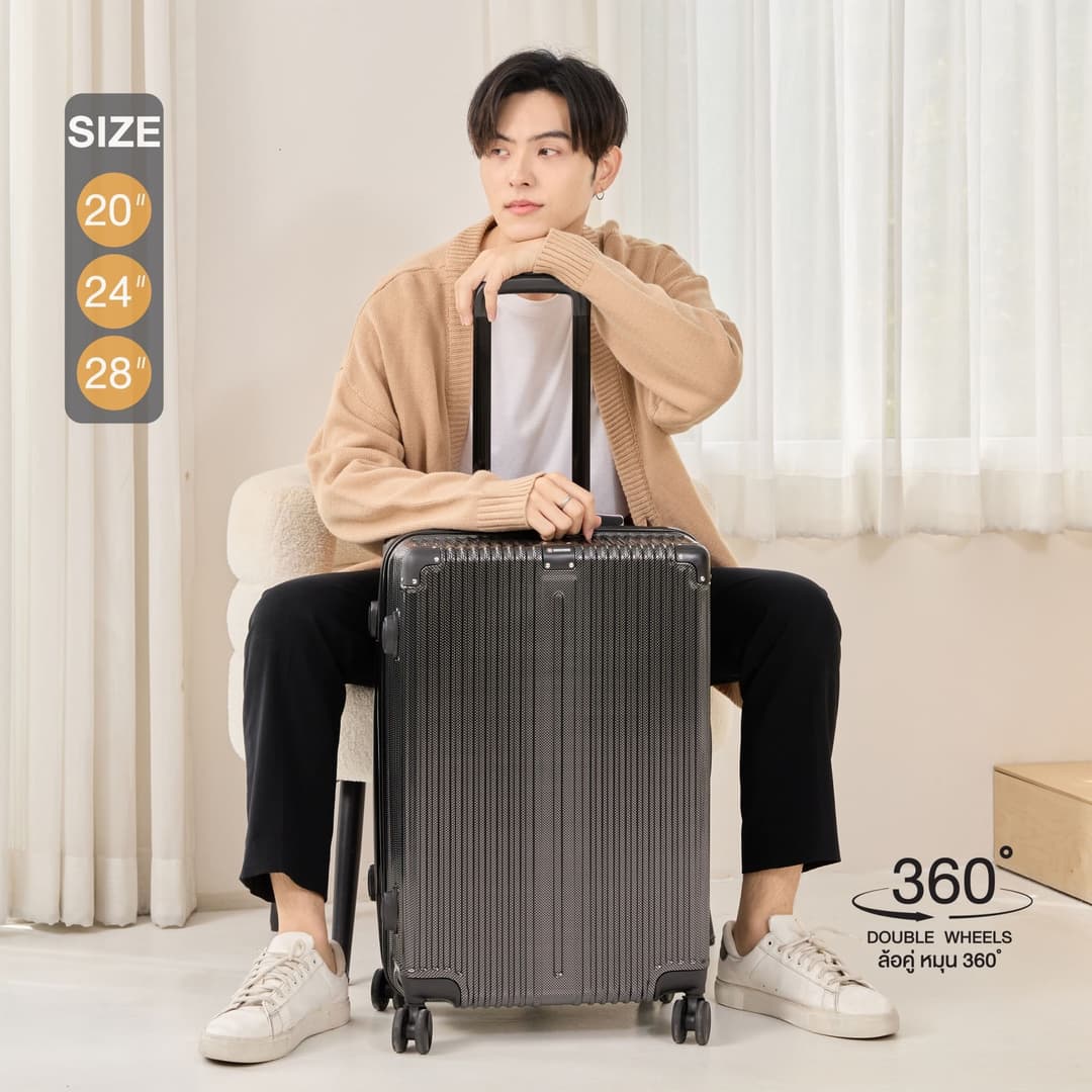 SUISSEWIN กระเป๋าเดินทางล้อลาก รุ่น T060 วัสดุ ABS+PC แข็งแกร่ง ทนทาน ขนาด 20-24-28 นิ้ว https://lnwchill.com