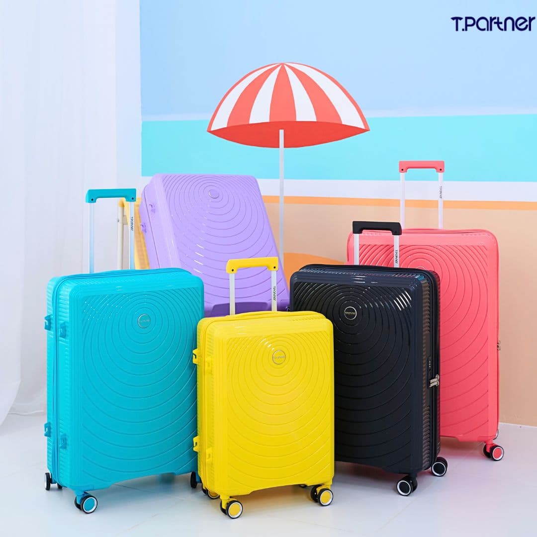 Tpartner รุ่น Sunny Series กระเป๋าเดินทางเฟรมซิป HS PP100% นวัตกรรม Heat Stabilizer เพิ่มความทนทาน สีสันสดใส ดีไซน์โดดเด่น ปกป้องสัมภาระด้วยซิป 2 ชั้น https://lnwchill.com