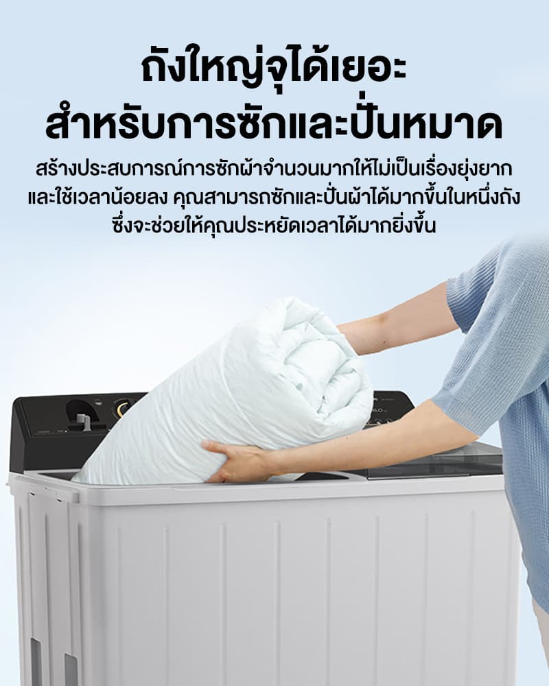 Panasonic รุ่น NA-W18XG1BRC เครื่องซักผ้าถังคู่ขนาดใหญ่ 18/13 กก ระบบ Super Air Dry ปั่นหมาดสูง ซักสะอาดถนอมผ้า ทนทานประหยัดเวลา https://lnwchill.com
