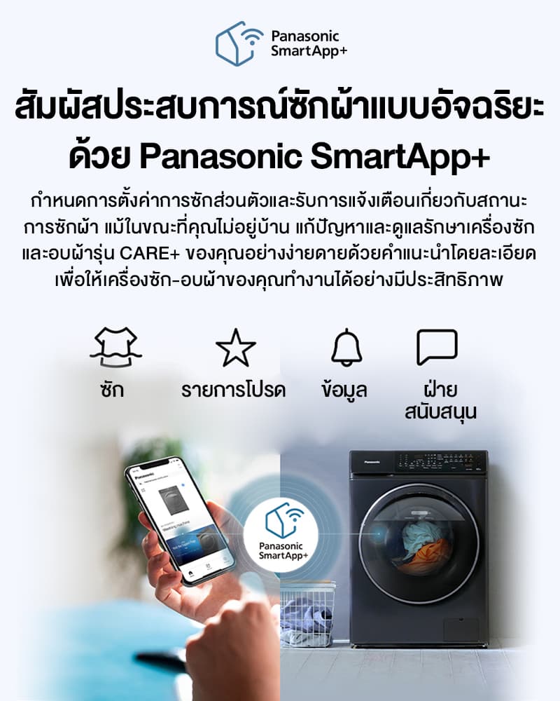 Panasonic รุ่น NA-S106FR1BT เครื่องซักอบผ้าฝาหน้า ความจุซัก 10 กก. อบ 6 กก. เทคโนโลยี CARE+ สะอาดถูกสุขอนามัย ถนอมผ้าอัจฉริยะเพื่อสุขภาพที่ดีที่สุดสำหรับครอบครัว https://lnwchill.com