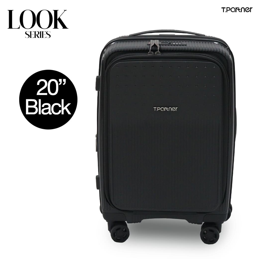 Tpartner รุ่น LOOK SERIES กระเป๋าเดินทางเฟรมซิปเปิดหน้า วัสดุ PP 100% น้ำหนักเบา พร้อมซิปขยายข้าง เพิ่มความจุได้ 25% https://lnwchill.com