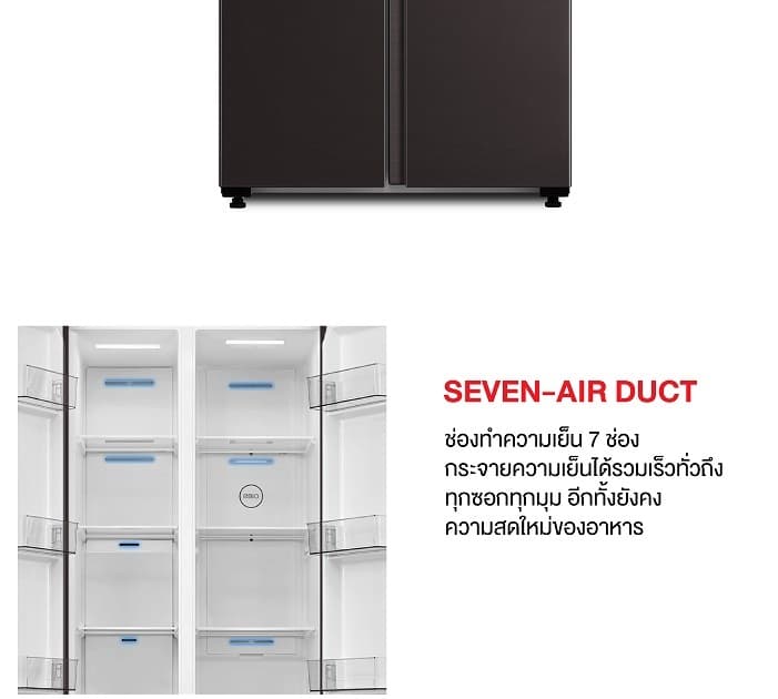 TOSHIBA GR-RS600WI-PMT(37) ตู้เย็น 2 ประตู Side by Side 16.2 คิว ระบบ Origin Inverter สี Satin Grey สั่งงานผ่านแอป TSmartLife https://lnwchill.com