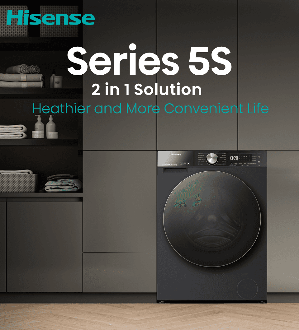 Hisense รุ่น WD5S1243BB เครื่องซักผ้าฝาหน้า สีดำ ซัก 12kg อบ 8kg ระบบ AI Wash และ WiFi สะอาดถล่มทลายด้วยพลังไอน้ำถนอมผ้าเพื่อสุขอนามัยที่ดี https://lnwchill.com