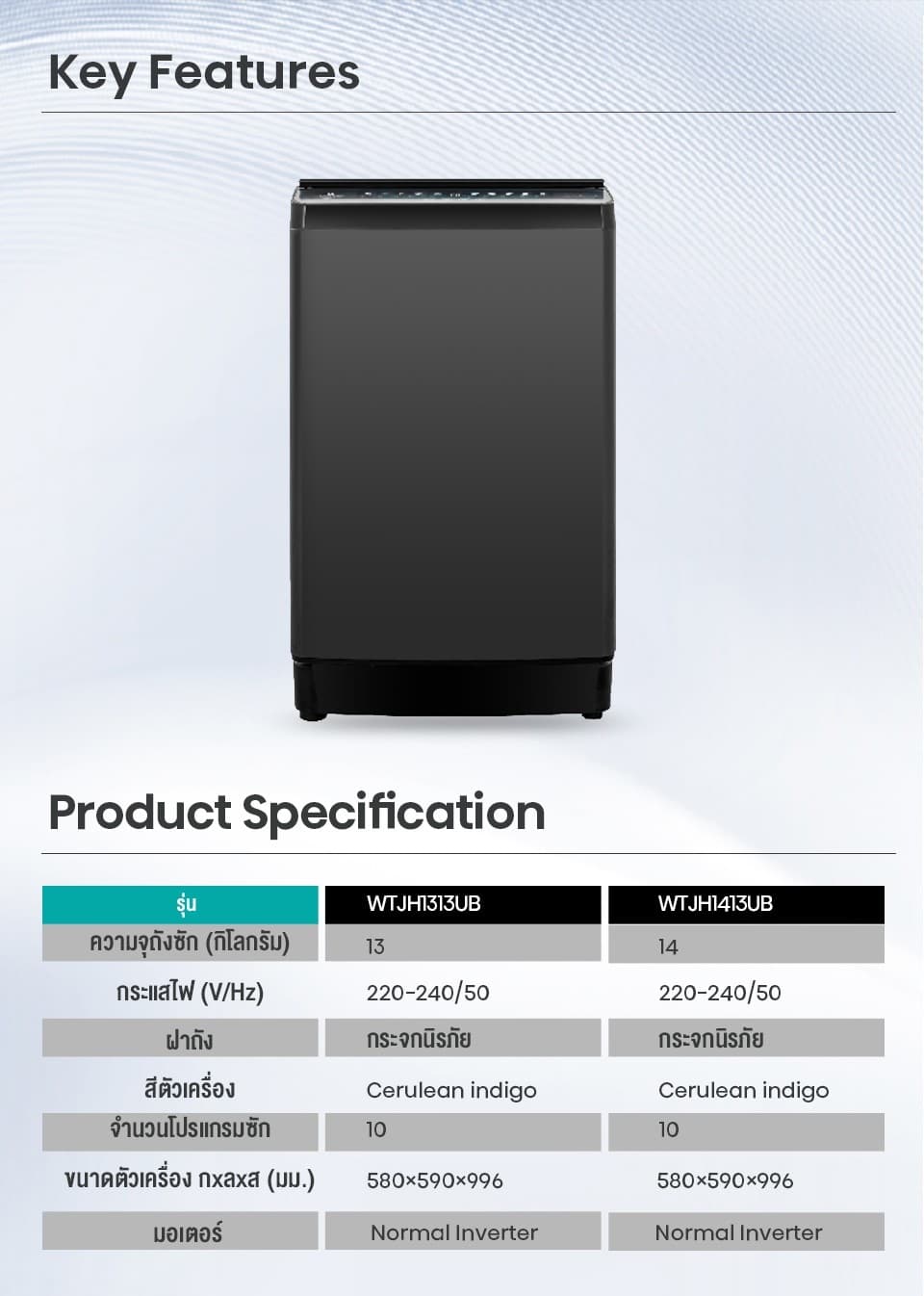 Hisense รุ่น WTJH1313UB เครื่องซักผ้าฝาบน 13 กก. สี Black ระบบ Bubble Clean และ Turbo พลังซักสะอาดลึกถนอมผ้า ประสิทธิภาพสูงเพื่อครอบครัวใหญ่ https://lnwchill.com