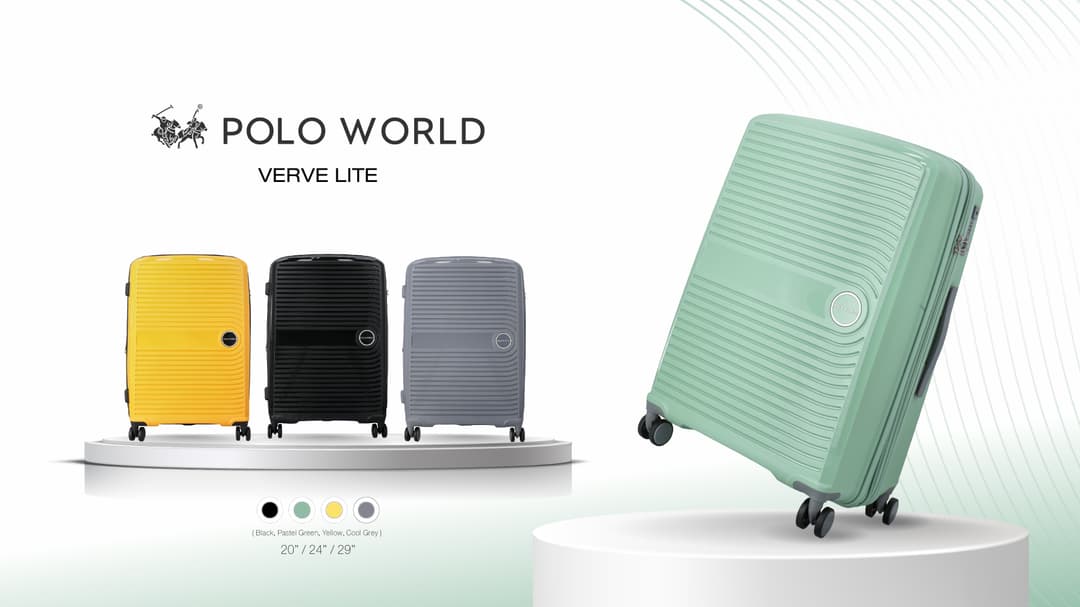POLO WORLD รุ่น PW413N Verve Lite กระเป๋าเดินทาง Hard Case ระบบล็อค TSA วัสดุ Polypropylene (PP) ทนทานพิเศษ ขยายข้างได้ https://lnwchill.com
