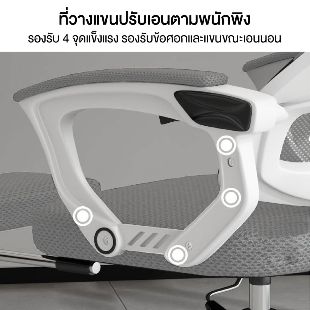 Elife รุ่น E-Chair80 เก้าอี้ Ergonomic ผ้าตาข่ายระบายอากาศ ปรับเอน 150 องศา รองรับน้ำหนัก 300 กก. เพื่อสุขภาพและการทำงาน https://lnwchill.com