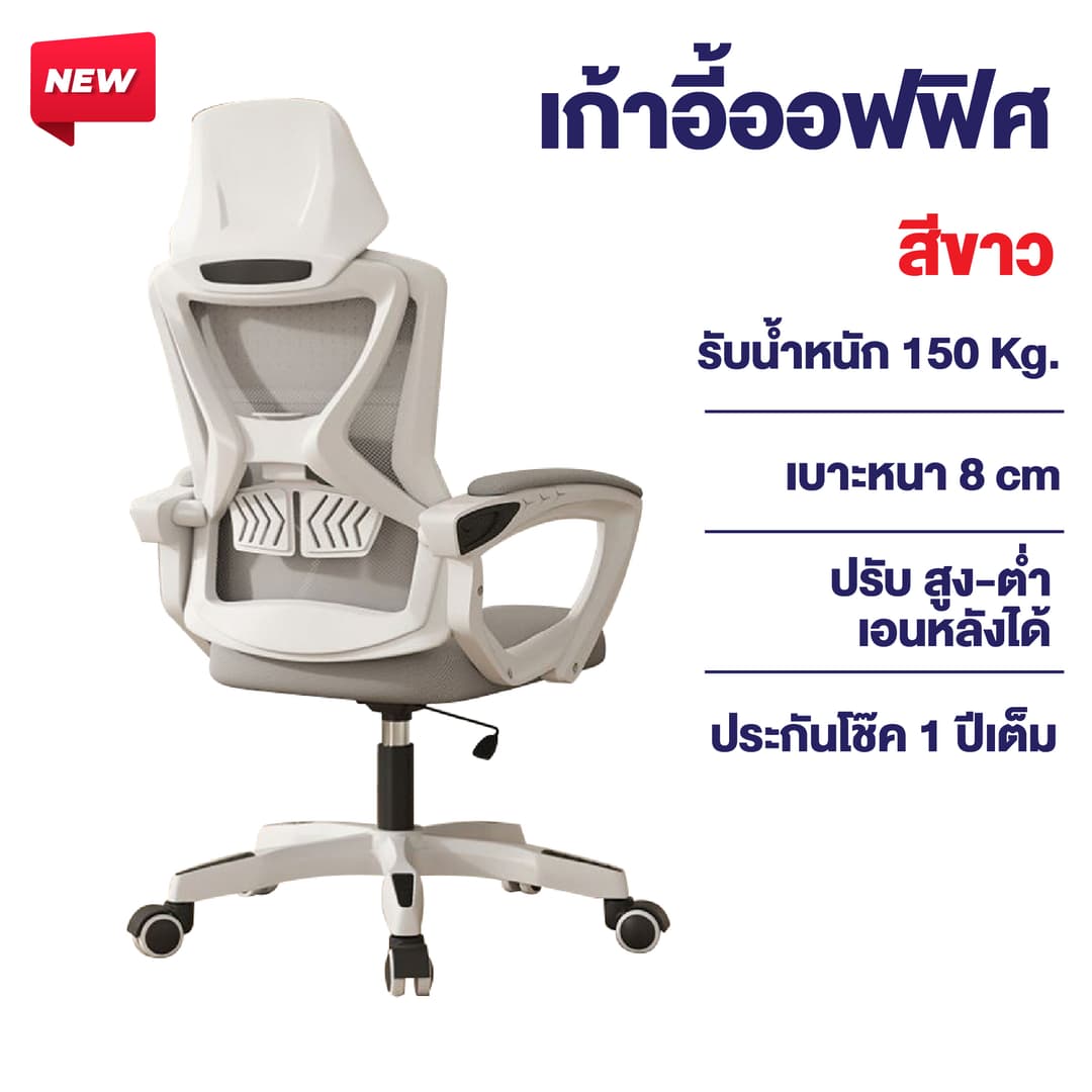Elife รุ่น E-Chair80 เก้าอี้ Ergonomic ผ้าตาข่ายระบายอากาศ ปรับเอน 150 องศา รองรับน้ำหนัก 300 กก. เพื่อสุขภาพและการทำงาน https://lnwchill.com