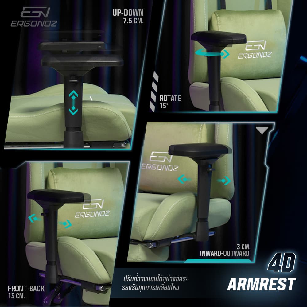 ERGONOZ รุ่น EGN-INTEGRA เก้าอี้เกมมิ่งพรีเมียม วัสดุผ้ากำมะหยี่และหนังไฮบริด รองรับน้ำหนัก 200 กก พร้อมระบบนวดและปรับอุณหภูมิอัจฉริยะเพื่อความสบายสูงสุดในการทำงานและเล่นเกม https://lnwchill.com