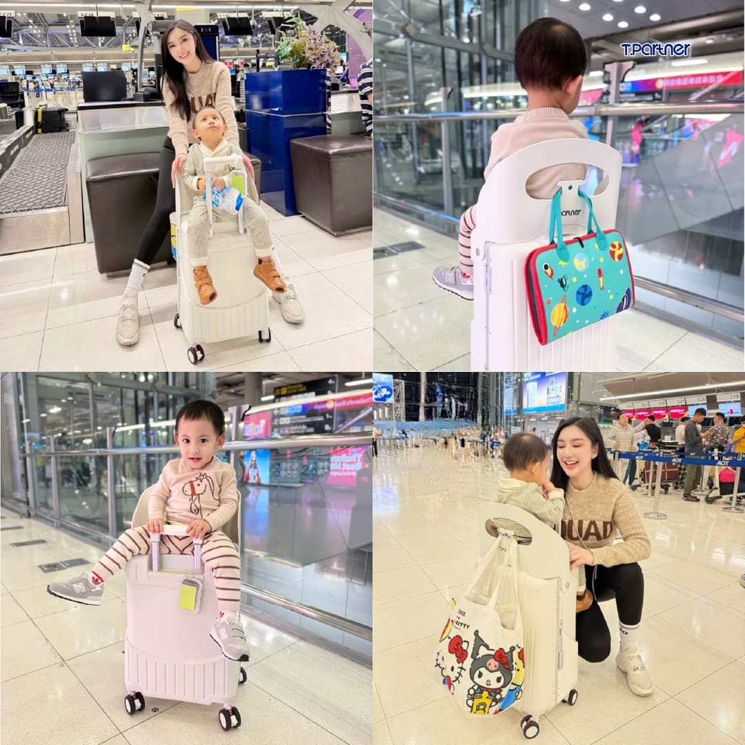 Tpartner รุ่น Junior กระเป๋าเดินทางเฟรมอลูมิเนียมนั่งได้ ขนาด 20 นิ้ว เพิ่มความสุขให้ทุกการเดินทางของครอบครัว https://lnwchill.com