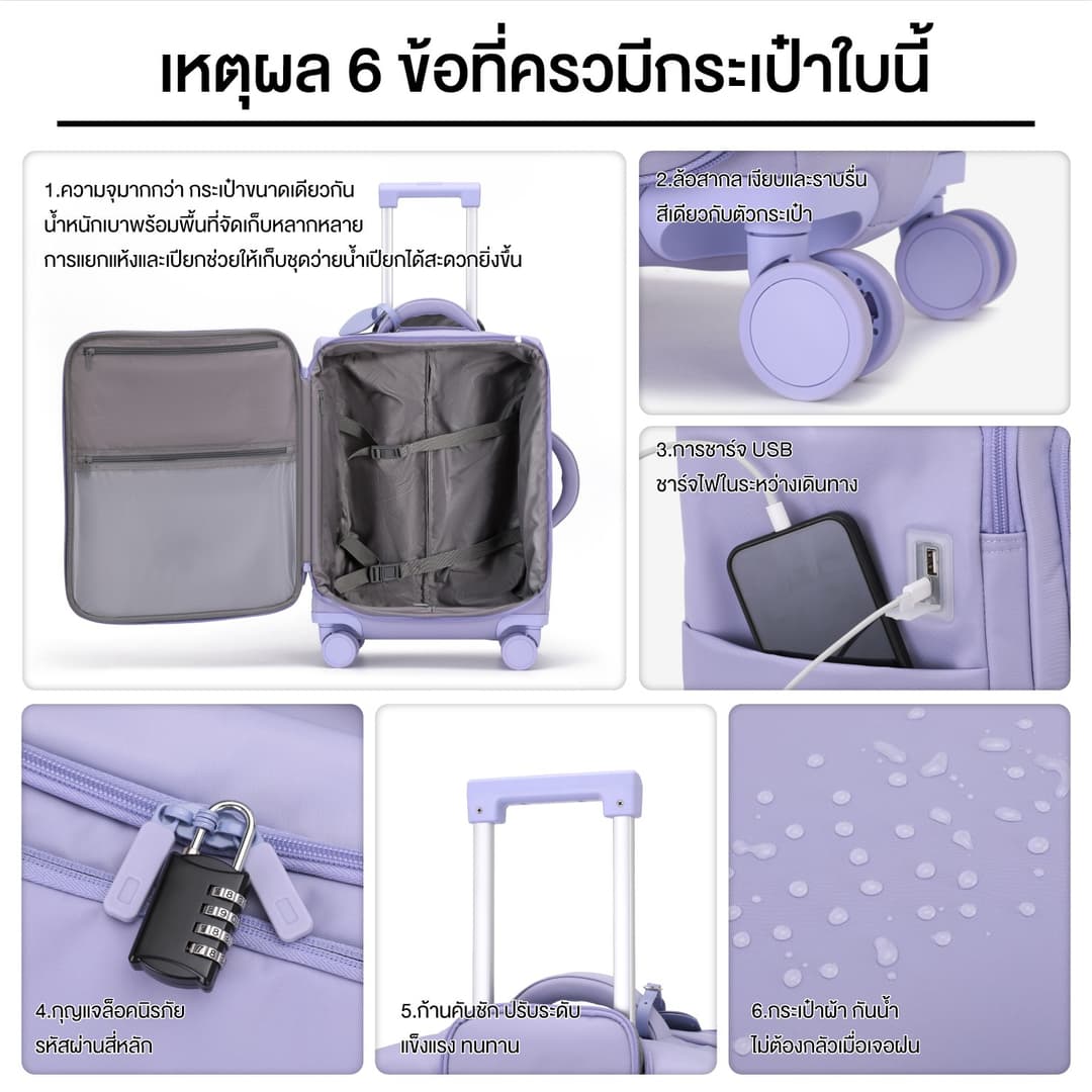 SUISSEWIN รุ่น ST11 กระเป๋าเดินทางผ้า Oxford น้ำหนักเบา กันน้ำ มีช่องเก็บของหลายช่อง ดีไซน์ทันสมัย ตอบโจทย์ทุกการเดินทางของคุณ https://lnwchill.com