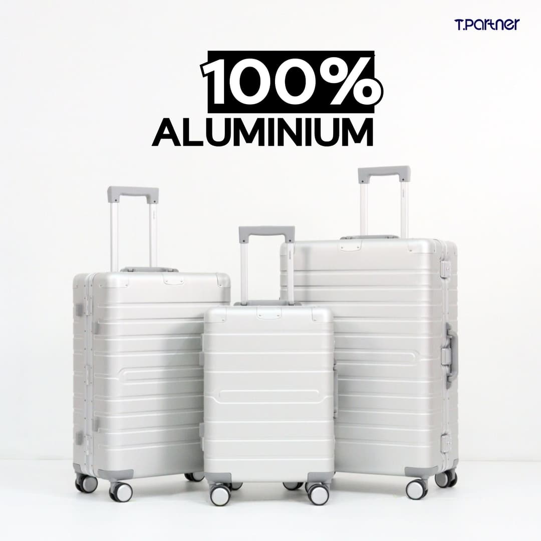 Tpartner รุ่น Metal Aluminium กระเป๋าเดินทางอลูมิเนียมแท้ 100% ดีไซน์หรูหรา แข็งแรงทนทาน ปกป้องทุกการเดินทาง มีให้เลือก 3 ขนาด พร้อมการรับประกันนาน 3 ปี https://lnwchill.com