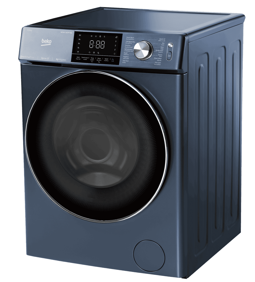 Beko รุ่น WDW1287P1BL เครื่องซักอบผ้าฝาหน้า 12/8 กก รอบปั่น 1400 รอบนาที ซักและอบแห้งในถังเดียวประหยัดเวลาพร้อมถนอมผ้าด้วยระบบมอเตอร์เงียบ https://lnwchill.com