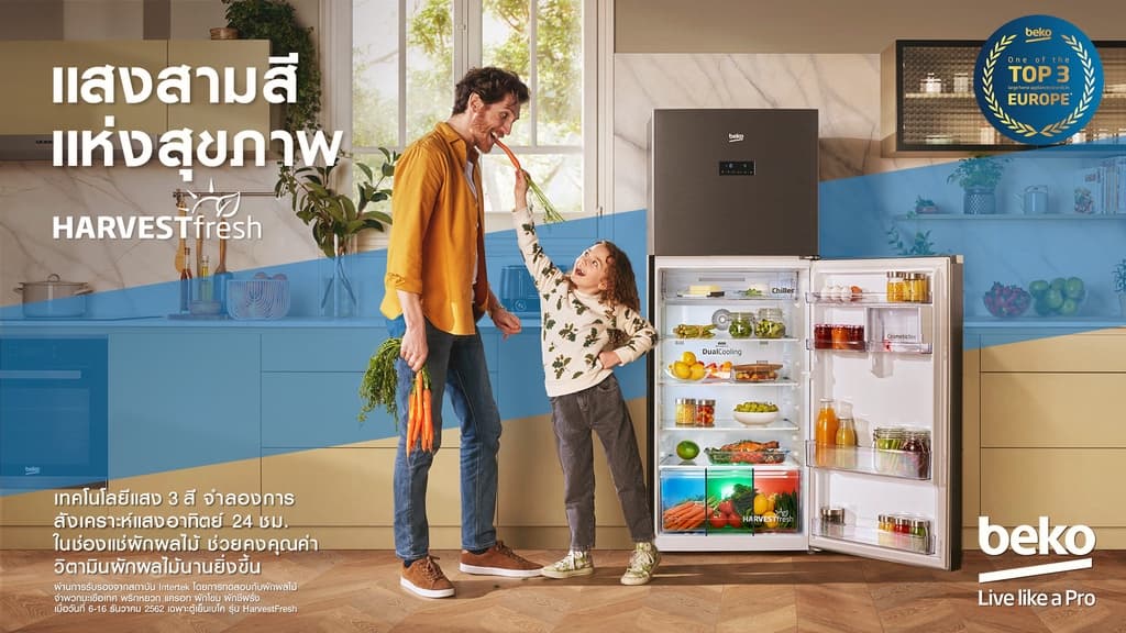 Beko รุ่น RCNT415I50VHFK ตู้เย็น 2 ประตู 14 คิว Bottom Fridge Inverter ระบบ NeoFrost และ HarvestFresh คงค่าวิตามินสูงสุด https://lnwchill.com