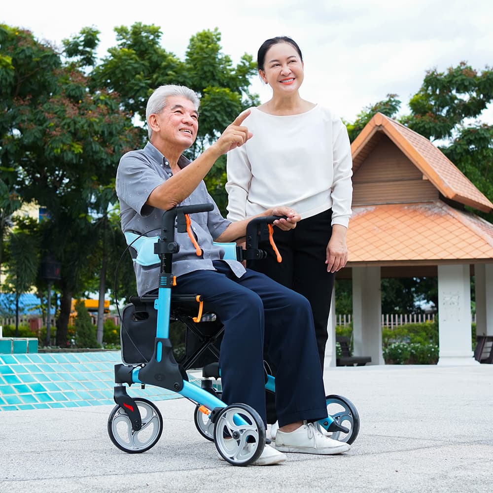 Synergy รุ่น GO Rollator รถเข็นพยุงเดิน รถเข็นหัดเดินผู้สูงอายุ ช่วยในการเดิน นั่งพักได้ พับเก็บง่าย น้ำหนักเบา https://lnwchill.com