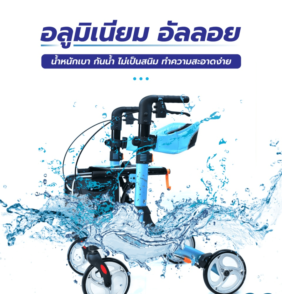 Synergy รุ่น GO Rollator รถเข็นพยุงเดิน รถเข็นหัดเดินผู้สูงอายุ ช่วยในการเดิน นั่งพักได้ พับเก็บง่าย น้ำหนักเบา https://lnwchill.com