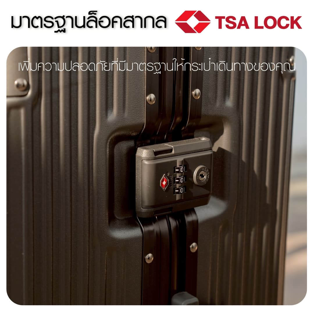 suissewin รุ่น CR95 กระเป๋าเดินทางล้อลากเฟรมอลูมิเนียม วัสดุ PC พร้อม TSA Lock เสริมมุมกันกระแทกเพื่อการเดินทางรอบโลกที่มั่นใจ https://lnwchill.com