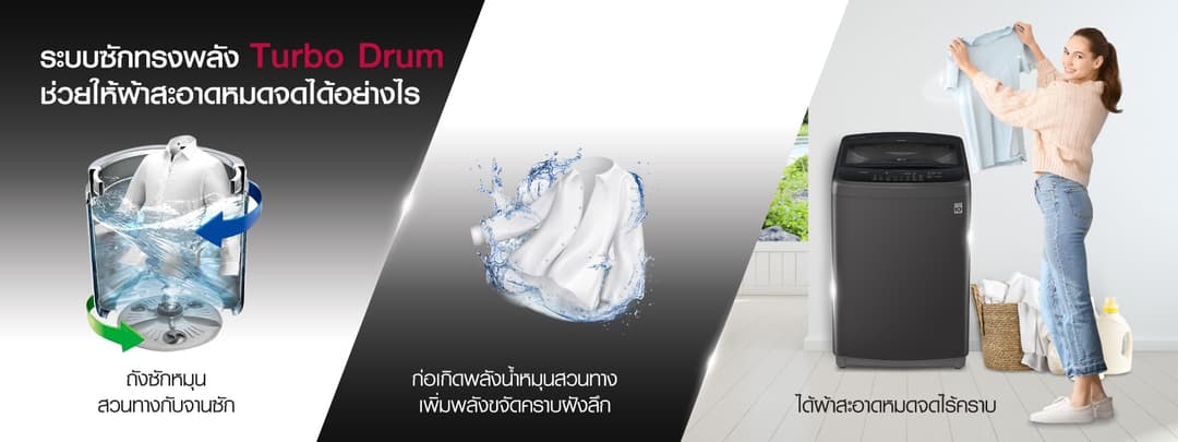 LG เครื่องซักผ้า รุ่น TV2521DV7B ความจุ 21 กก ระบบ Inverter Direct Drive ควบคุมผ่าน WI-FI สมาร์ทโฟน ซักสะอาดถนอมผ้า ประหยัดพลังงาน ดีไซน์ทันสมัย https://lnwchill.com