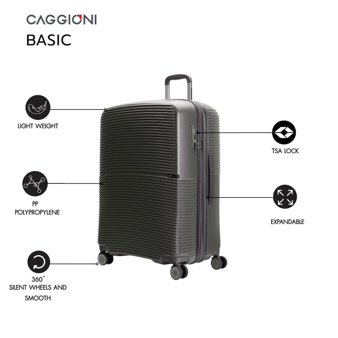 CAGGIONI รุ่น CAG01 กระเป๋าเดินทาง โพลีพร็อพไพลีน น้ำหนักเบาพิเศษ มีซิปขยายได้พร้อมรหัสล็อก TSA เพื่อความจุและความปลอดภัยสูงสุดในการเดินทางของคุณ https://lnwchill.com