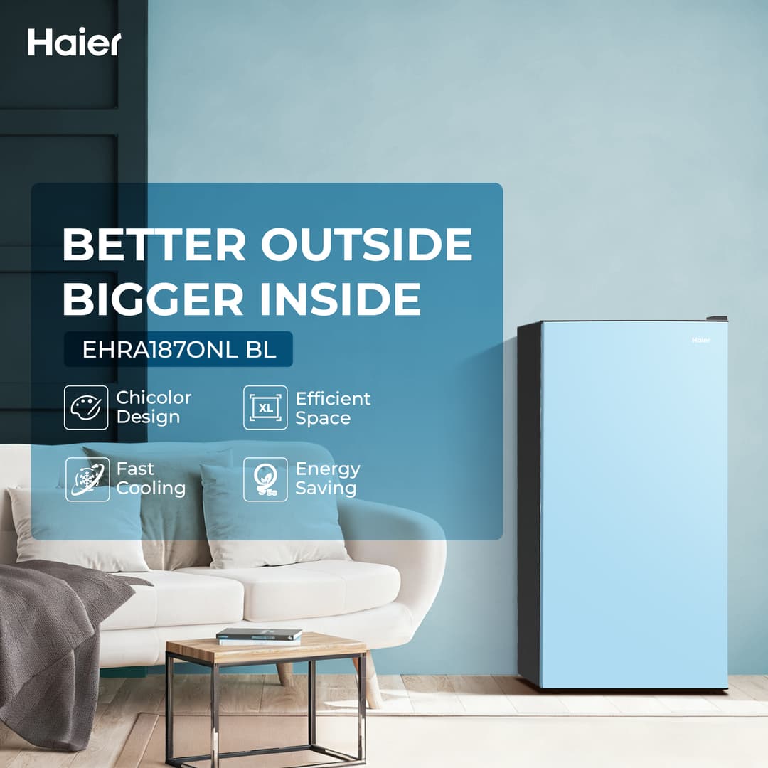 Haier รุ่น EHRA187ONL-1 Series ตู้เย็น 1 ประตู ขนาด 6.6 คิว 187 ลิตร ระบบ Snow Freezer ทำเครื่องดื่มเกล็ดน้ำแข็งได้ทันใจ ดีไซน์ใหม่ 2024 https://lnwchill.com