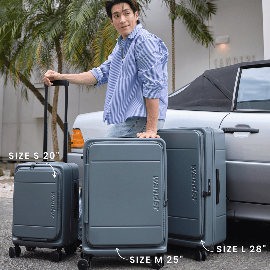 Wander รุ่น Open Front Luggage กระเป๋าเดินทางเปิดหน้า ล้อลื่น Hinomoto ขนาด 25/28 นิ้ว วัสดุ Polycarbonate แข็งแรง ทนทาน น้ำหนักเบา https://lnwchill.com