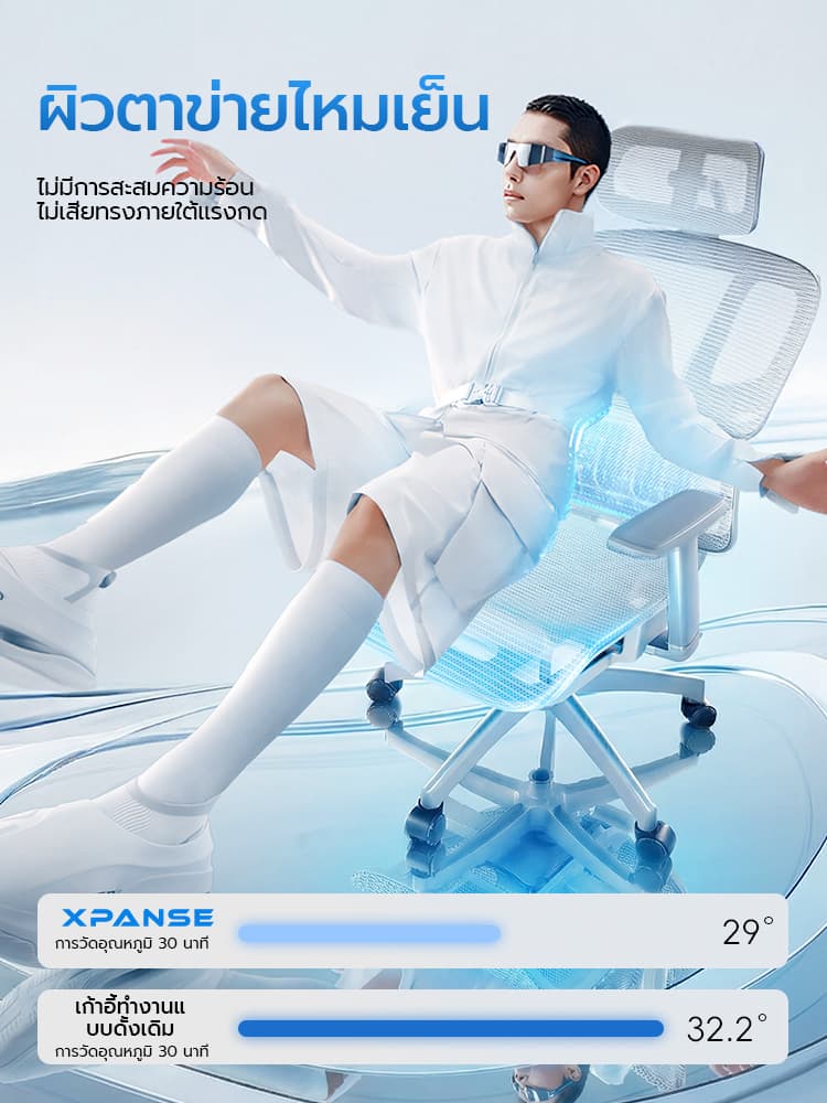 Xpanse รุ่น LS996 เก้าอี้สุขภาพ Ergonomic พนักพิงตาข่ายระบายอากาศ ที่รองหลังยืดหยุ่นปรับ 4D ได้รอบทิศทางเพื่อความสบายในการทำงานระยะยาว https://lnwchill.com