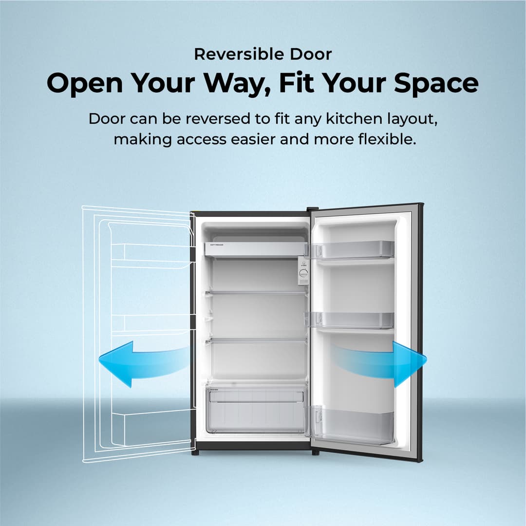 Haier รุ่น HR-SD95 ตู้เย็นมินิบาร์ 3.1 คิว 90 ลิตร สีดำ Reversible Door เย็นเงียบ ยับยั้งแบคทีเรียด้วย Activated Carbon ประหยัดพื้นที่ เหมาะสำหรับหอพักและคอนโด https://lnwchill.com