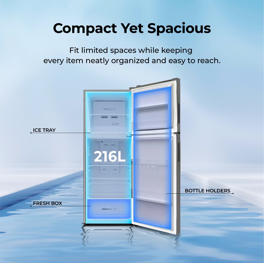 Haier ตู้เย็น 2 ประตู รุ่น EHRT207ONL ขนาด 7.6 คิว ระบบ Fix Speed ดีไซน์สีไทเทเนียม ความจุ 216 ลิตร https://lnwchill.com