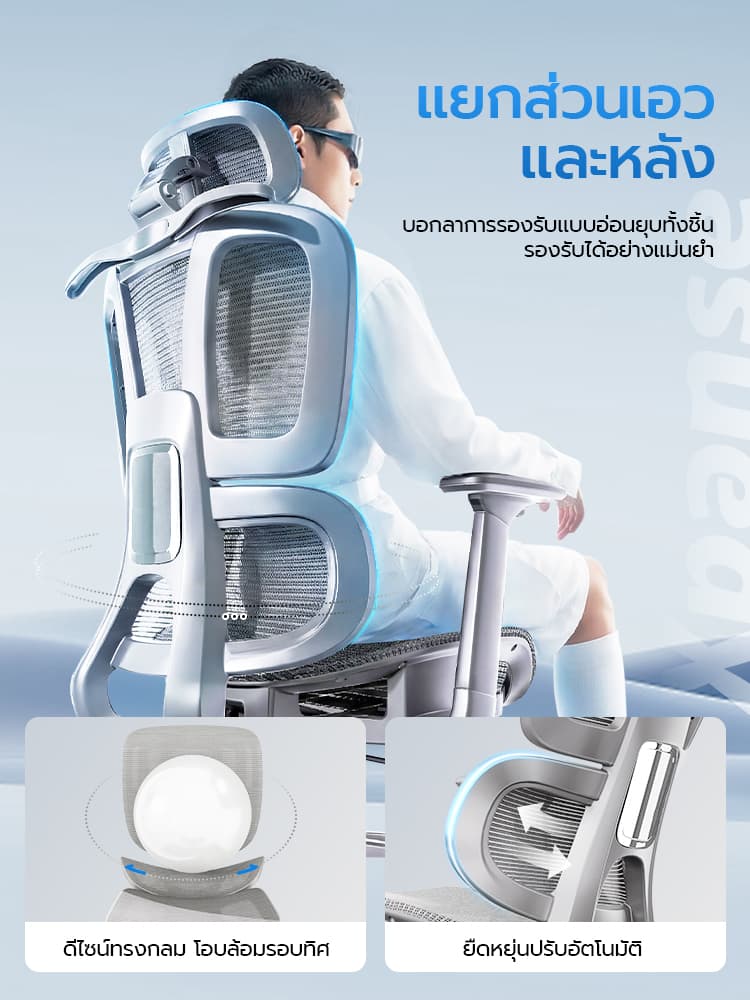 Xpanse รุ่น LS996 เก้าอี้สุขภาพ Ergonomic พนักพิงตาข่ายระบายอากาศ ที่รองหลังยืดหยุ่นปรับ 4D ได้รอบทิศทางเพื่อความสบายในการทำงานระยะยาว https://lnwchill.com