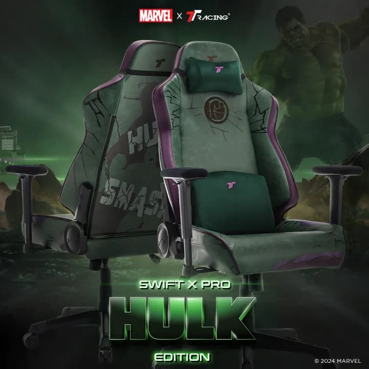 TTRacing Swift X Pro Hulk Edition Gaming Chair Seat เก้าอี้เกมมิ่งเพื่อสุขภาพ Ergonomic E-Sport นุ่มสบาย ตามหลักสรีระศาสตร์ เก้าอี้เบาะ นุ่ม เกรดพรีเมี่ยม https://lnwchill.com