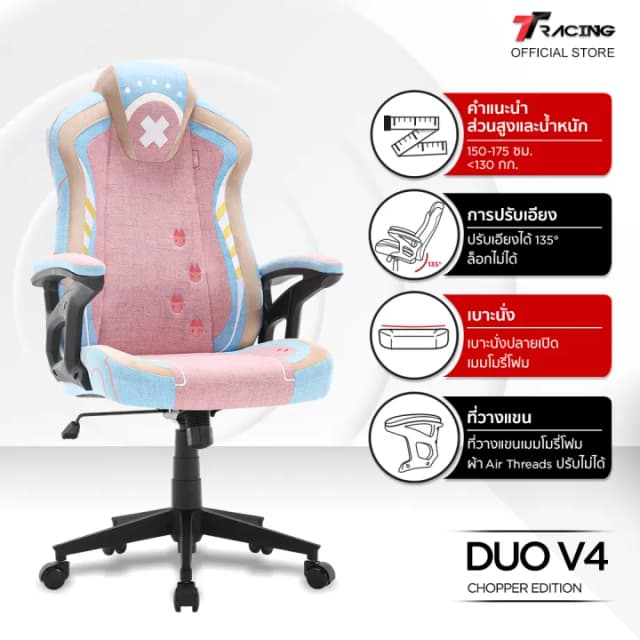 TTRacing Duo V4 Chopper Edition Gaming Chair เก้าอี้เกมมิ่งเพื่อสุขภาพ Ergonomic E-Sport นุ่มสบาย ตามหลักสรีระศาสตร์ เก้าอี้เบาะ นุ่ม เกรดพรีเมี่ยม